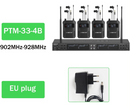 Sistema de monitoramento intra-auricular mono de 4 canais com retorno de palco sem fio Phenyx pro PTM-33 e suporte para rack, ideal para igrejas e casamentos.