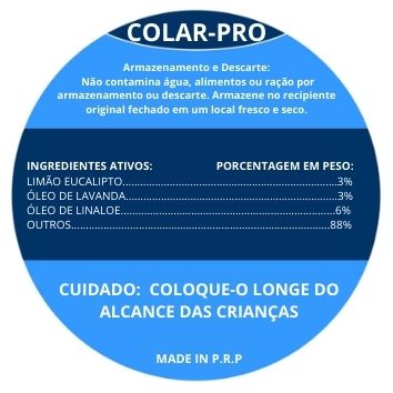 Colar-Pro Anti Pulgas, Carrapatos e Sarna para Cães e Gatos