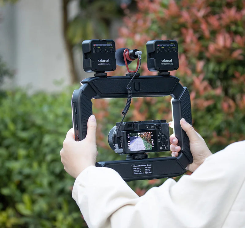 Ulanzi U200 Smartphone Video Rig LED Ring Light para câmera de celular GoPro Youtube Live Lamp com sapata fria para microfone e tripé de vídeo