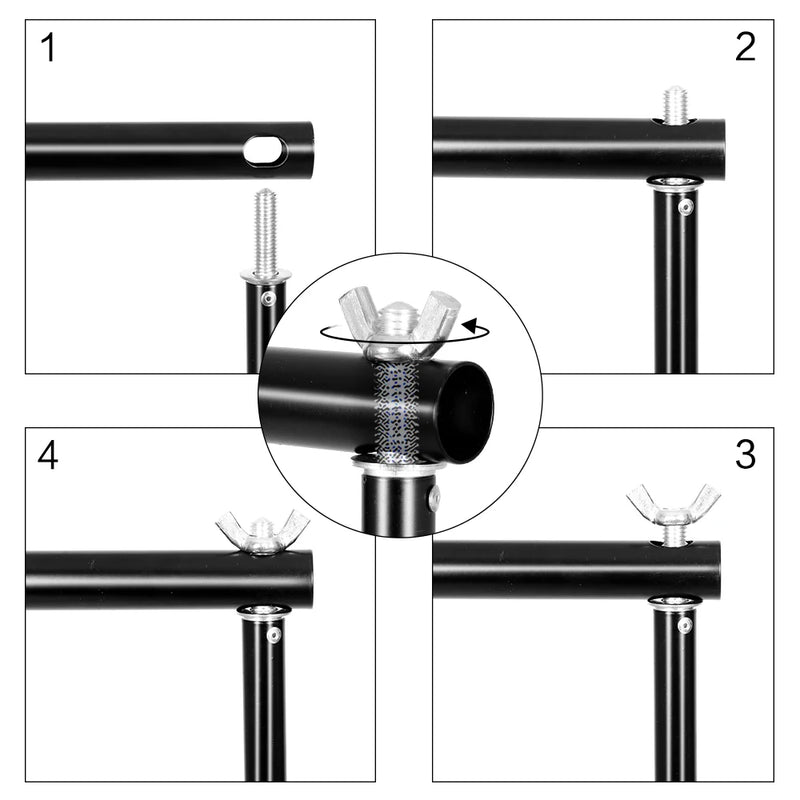 SH Fotografia Fundo Suporte de Fundo Kit de Suporte de Tela de Quadro com Estojo de Transporte para Estúdio de Fotografia e Vídeo de Musselina