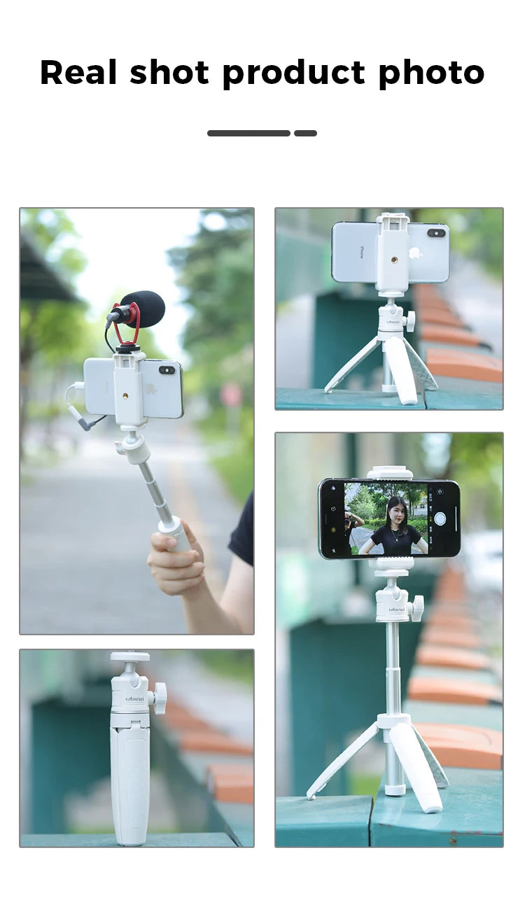 Ulanzi MT-08 Mini Tripé Branco Dobrável Monopé Tripé 1/4'' Universal para DSLR Android iPhone Smartphone