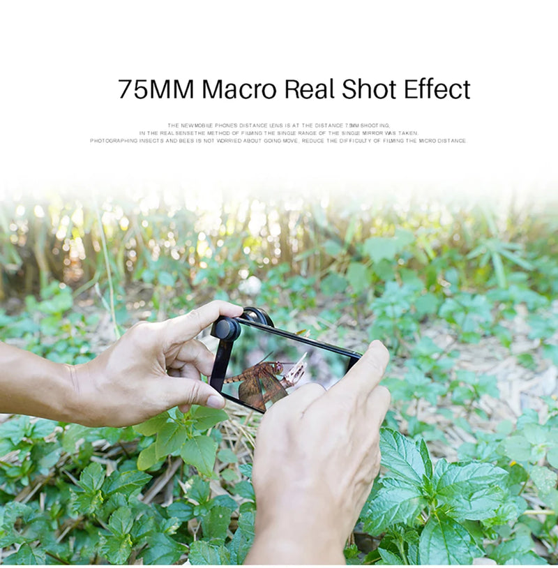 Ulanzi 75MM 10X Super Macro Lens Phone Camera Lens 17MM Thread Phone Lens with Clip for iPhone 15 14 Sumsang