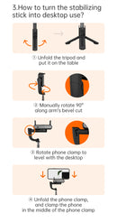 Estabilizador Gimbal Portátil Hohem iSteady Q para Celular, Haste Extensora, Tripé Ajustável com Controle Remoto para Smartphone