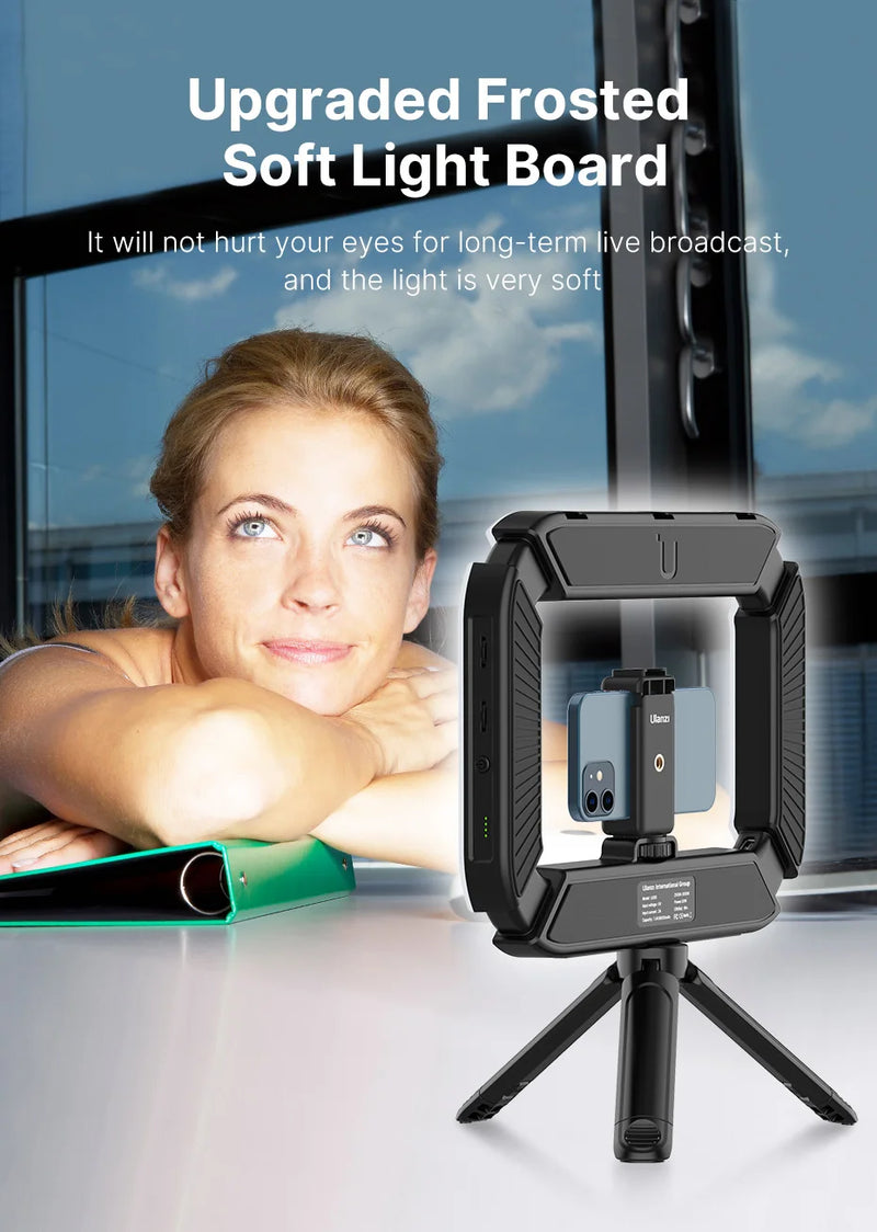 Ulanzi U200 Smartphone Video Rig LED Ring Light para câmera de celular GoPro Youtube Live Lamp com sapata fria para microfone e tripé de vídeo