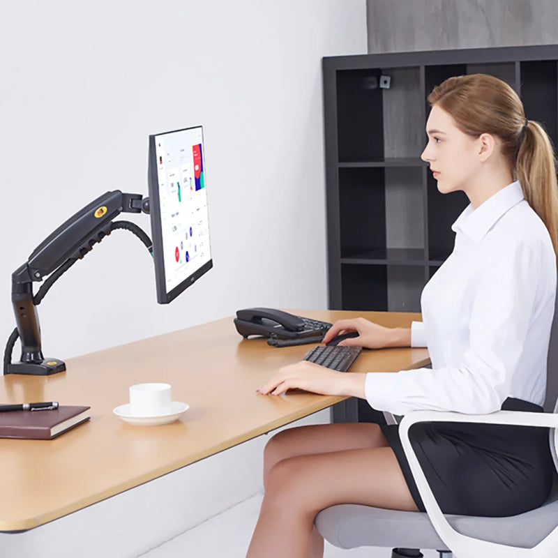Suporte de monitor LCD LED de mesa de 17 a 30 polegadas com mola a gás F80 Braço ergonômico Suporte de gás Flexi Mount Carga 2 a 9 kg