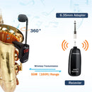 Microfone para saxofone Wireless Instruments, receptor e transmissor sem fio, alcance de 160 pés, plug and play, ótimo para trompetes XIAOKOA UHF