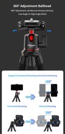 Ulanzi MT-11 Mini Tripé Polvo Flexível para GoPro iPhone Smartphone DSLR Câmera SLR Vlog Bastão de Selfie Portátil 2 em 1 Tripé