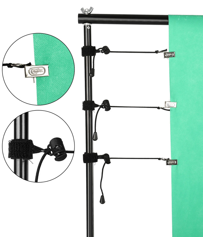 SH Fotografia Fundo Suporte de Fundo Kit de Suporte de Tela de Quadro com Estojo de Transporte para Estúdio de Fotografia e Vídeo de Musselina