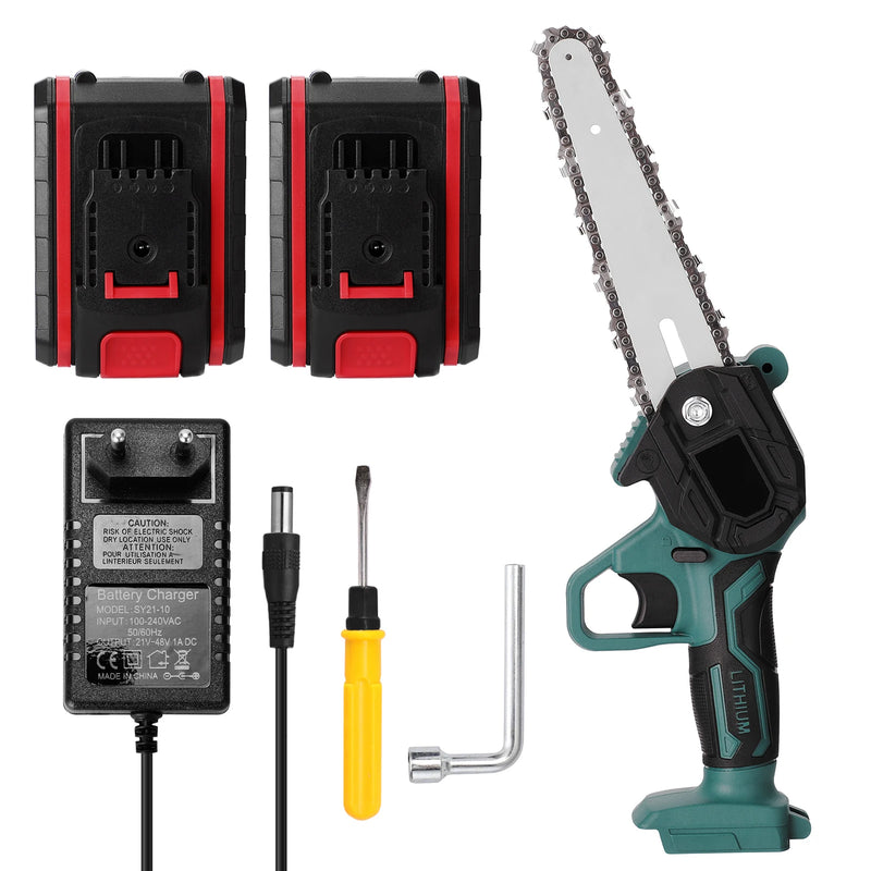 Motosserra KKMOON 21V 4/6/8 polegadas Serra elétrica de corrente sem fio Serra de poda portátil Serra elétrica portátil para marcenaria Ferramenta de corte