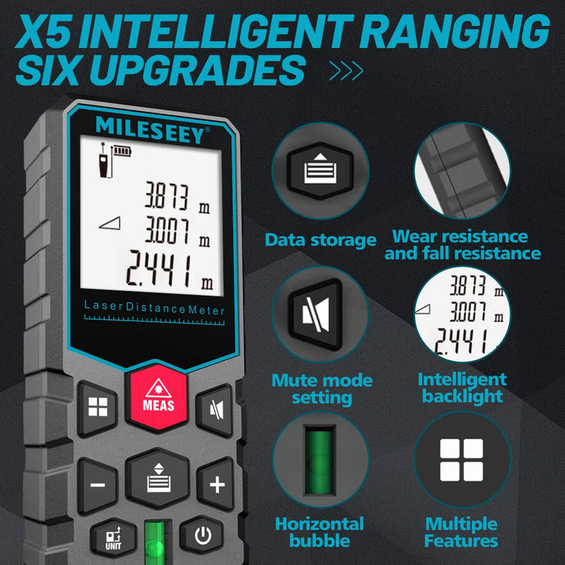 Mileseey X5 40M NOVA Fita Métrica a Laser