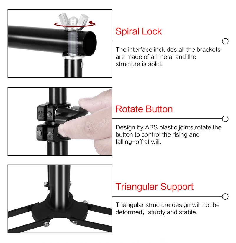 SH Fotografia Fundo Suporte de Fundo Kit de Suporte de Tela de Quadro com Estojo de Transporte para Estúdio de Fotografia e Vídeo de Musselina