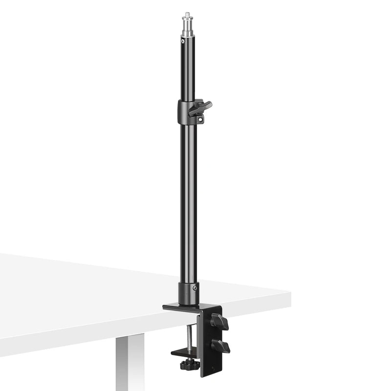 Suporte de mesa SH para iluminação, tripé com braçadeira C e cabeça esférica de 1/4" ajustável para mesa, suporte para câmera e anel de luz