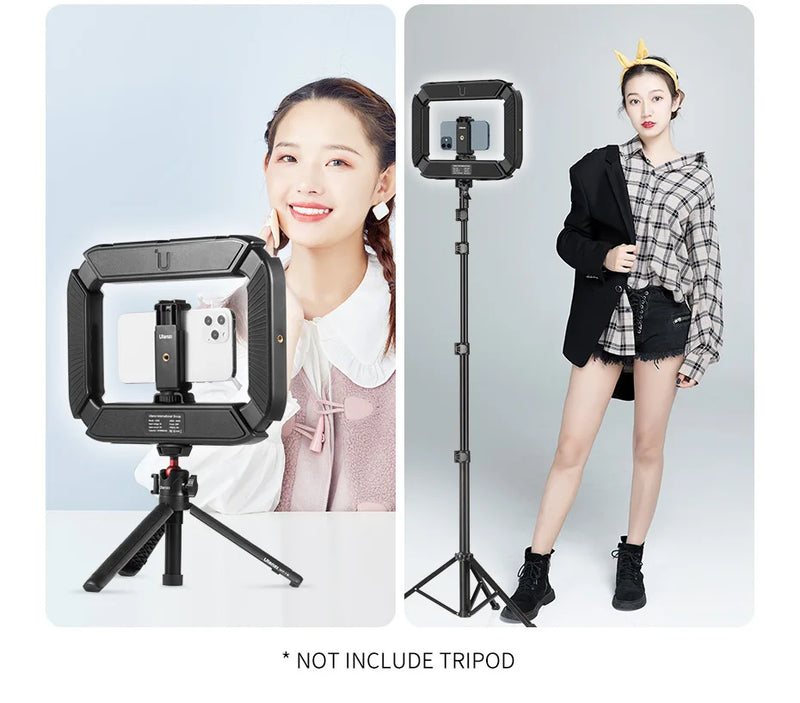 Ulanzi U200 Smartphone Video Rig LED Ring Light para câmera de celular GoPro Youtube Live Lamp com sapata fria para microfone e tripé de vídeo