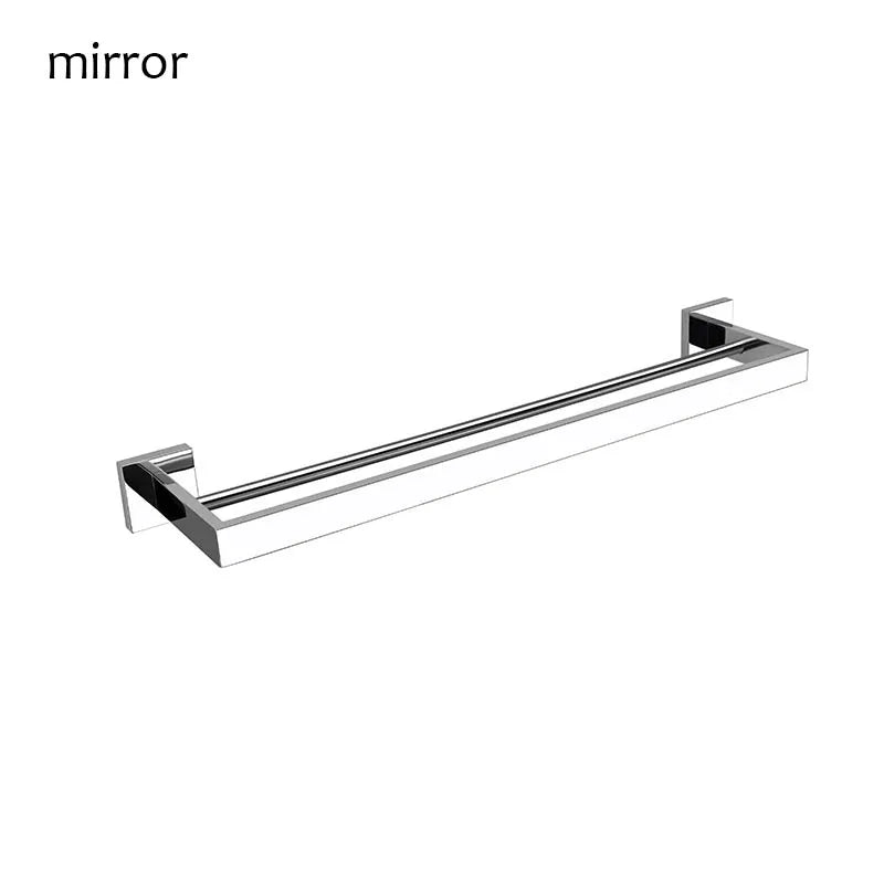 Suporte de toalha quadrado duplo de aço inoxidável para parede, acessórios para banheiro, dourado escovado/escovado/espelhado/preto