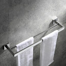 Suporte de toalha quadrado duplo de aço inoxidável para parede, acessórios para banheiro, dourado escovado/escovado/espelhado/preto