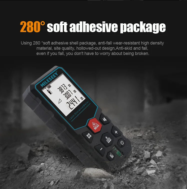 Fita métrica a laser MILESEEY X5 40M 50M 60M 80M 100M 120M Telêmetro a laser