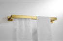 Suporte de toalha quadrado duplo de aço inoxidável para parede, acessórios para banheiro, dourado escovado/escovado/espelhado/preto