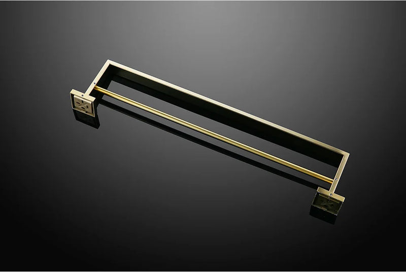 Suporte de toalha quadrado duplo de aço inoxidável para parede, acessórios para banheiro, dourado escovado/escovado/espelhado/preto