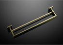 Suporte de toalha quadrado duplo de aço inoxidável para parede, acessórios para banheiro, dourado escovado/escovado/espelhado/preto
