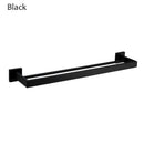 Suporte de toalha quadrado duplo de aço inoxidável para parede, acessórios para banheiro, dourado escovado/escovado/espelhado/preto