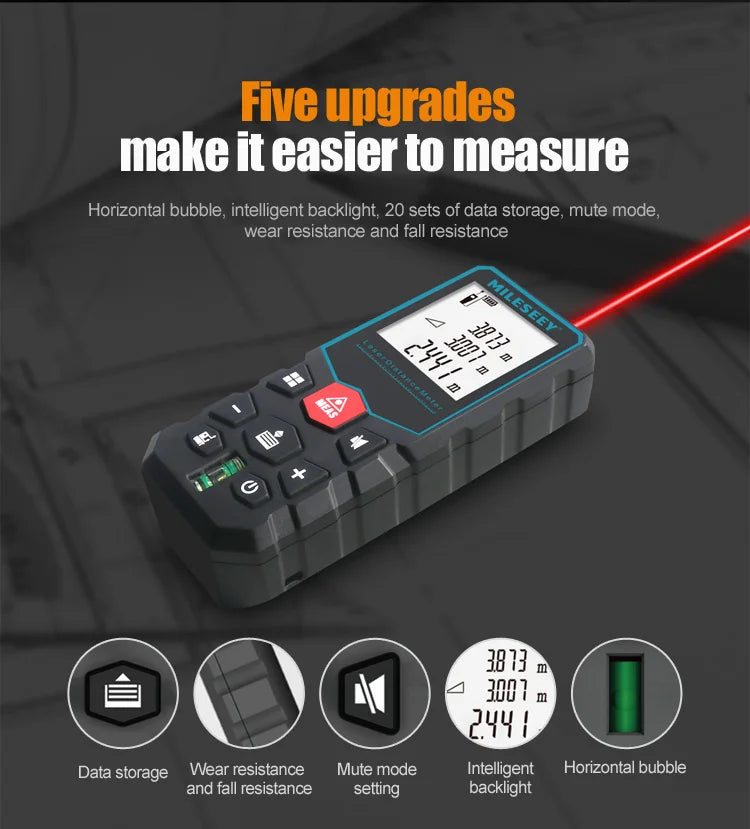 Mileseey X5 40M NOVA Fita Métrica a Laser