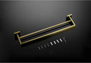 Suporte de toalha quadrado duplo de aço inoxidável para parede, acessórios para banheiro, dourado escovado/escovado/espelhado/preto