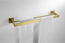 Suporte de toalha quadrado duplo de aço inoxidável para parede, acessórios para banheiro, dourado escovado/escovado/espelhado/preto