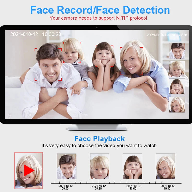 Gravador de vídeo em rede Smart Wifi NVR 8CH 5MP H.265 para sistema de segurança sem fio com suporte para detecção facial Onvif HDD 2,5'' ICsee APP