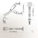 Suporte de monitor LCD LED de mesa de 17 a 30 polegadas com mola a gás F80 Braço ergonômico Suporte de gás Flexi Mount Carga 2 a 9 kg