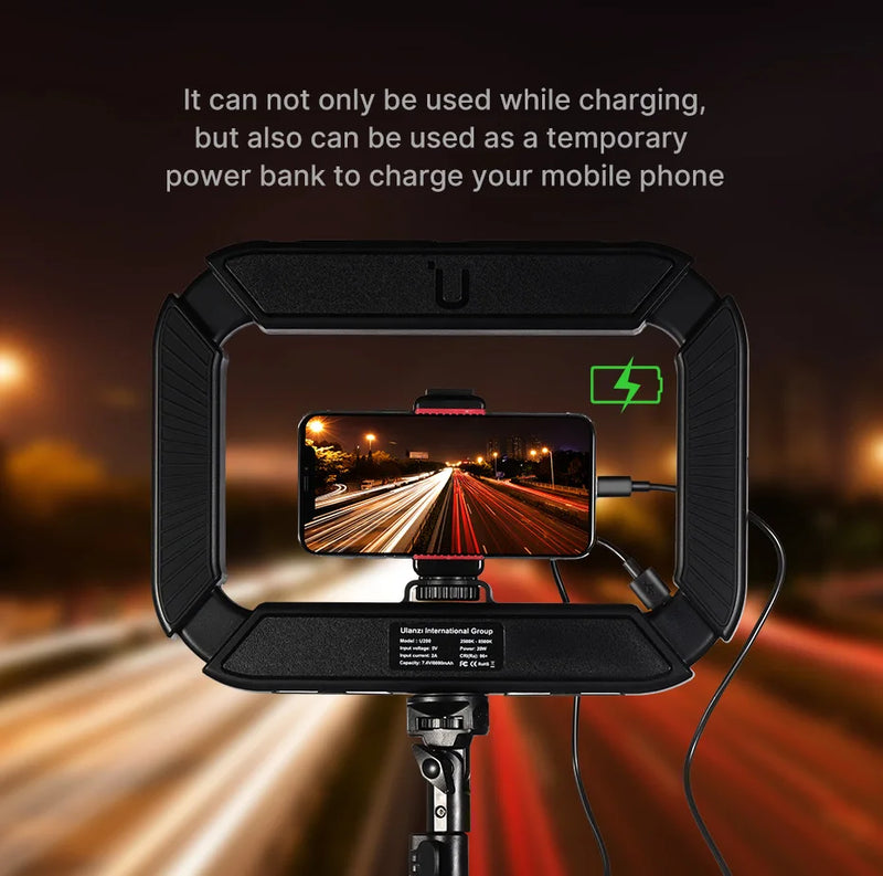 Ulanzi U200 Smartphone Video Rig LED Ring Light para câmera de celular GoPro Youtube Live Lamp com sapata fria para microfone e tripé de vídeo