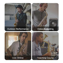 Microfone para saxofone Wireless Instruments, receptor e transmissor sem fio, alcance de 160 pés, plug and play, ótimo para trompetes XIAOKOA UHF