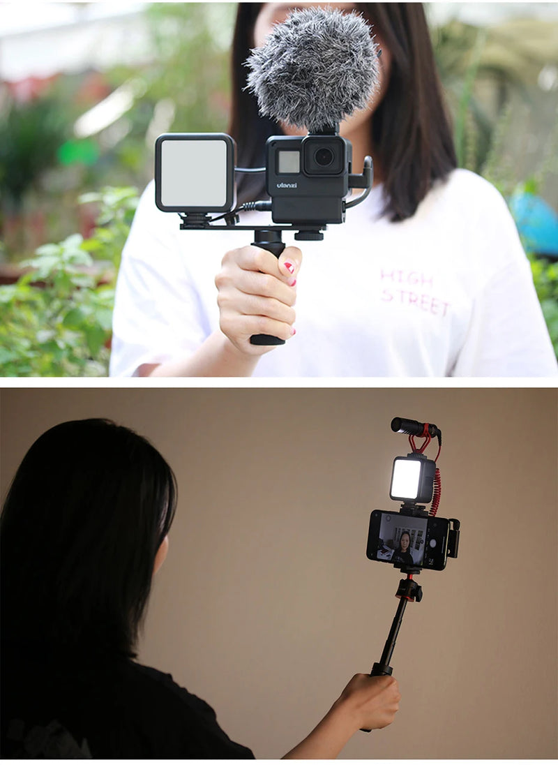 Mini Vlog VL49 LED, Luz de Preenchimento com 6W Branco 2000mAh 5500K Iluminação Zoom - para Fotográfica, Vídeo, Telefone, Selfie