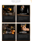 DEKO 12V 16V 20V SET1 Furadeira sem fio 2 velocidades Parafusadeira elétrica DIY Mini chave de fenda sem fio Bateria de íon de lítio DC 3/8 polegadas