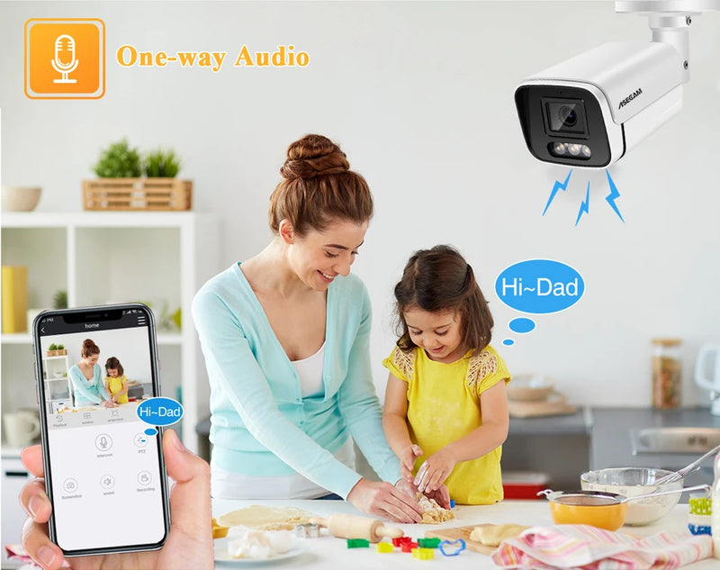 Nova câmera IP 4K de 8 MP com áudio externo POE H.265 Onvif Metal Bullet CCTV Home Câmera de segurança com visão noturna colorida de 4 MP