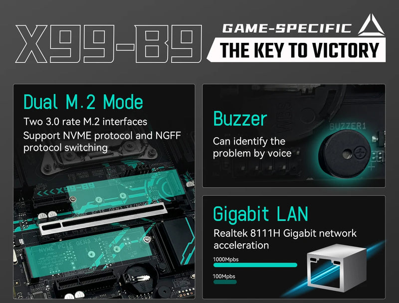 Placa-mãe MACHINIST X99 B9 LGA 2011-3 com slot M.2, suporte para chip X99 C612, memória DDR4, SATA 3.0, USB 3.0 e PCIe 16X.