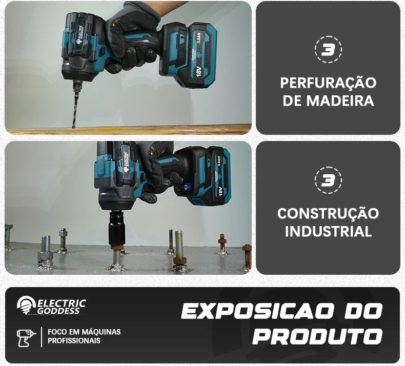 Conjunto de chaves elétricas sem escova EGOD de 1/2'' de alta potência, 500 N.M, para remoção de pneus soltos, ferramentas elétricas para reparo de pneus de carro, para bateria Makita de 18 V