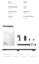 Suporte de mesa para microfone VIJIM LS24, suporte para câmera DSLR, braço de microfone com suspensão ajustável e suporte de parafuso de 1/4 para gravação