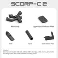 Estabilizador de gimbal oficial FeiyuTech SCORP C2 para câmeras DSLR e mirrorless com rastreamento de IA para filmagens verticais, capacidade de carga de 3,5 kg.