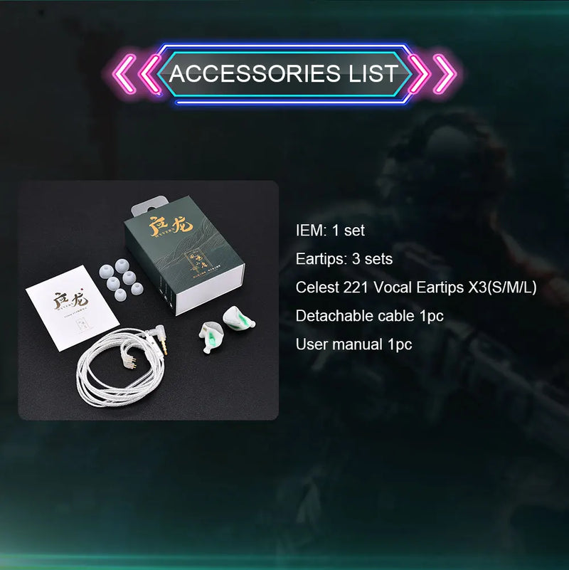 Fones de ouvido Kinera Celest Wyvern pretos com cabo e microfone, envio de IEMs brasileiros, fones de ouvido com fio Hi-Fi para jogos, para presente