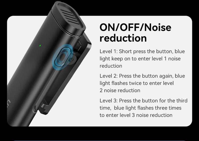 Microfone de lapela sem fio Ulanzi VM-10, mini microfone portátil para gravação de áudio e vídeo para iPhone, Android, transmissão ao vivo e jogos