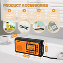 Rádio de emergência XHDATA D-608WB com manivela e energia solar, FM/SW/WB/NOAA, alerta meteorológico, Bluetooth/carregamento de celular, sobrevivência BR/RU, envio direto.