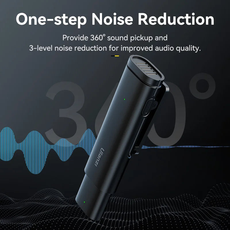 Microfone de lapela sem fio Ulanzi WM-10 1 para 1 USB C para Android e iPhone com esponja à prova de vento para gravação de transmissão ao vivo
