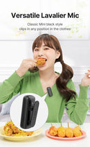 Microfone de lapela sem fio Ulanzi J12 com mini microfone para gravação de áudio e vídeo, plug-play para smartphone Android e iPhone, transmissão ao vivo