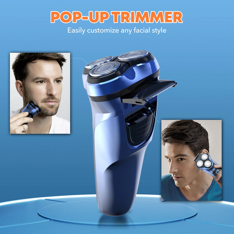 Sejoy Barbeador Elétrico para Homens Barbeadores Elétricos Recarregáveis Rotativos Barbeador Portátil de Viagem Ideia Presente Aparador de Barba