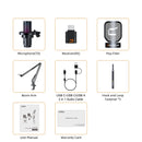 Microfone para jogos USB Comica Uni Pro com botão de cancelamento de ruído/RGB/balanço de ganho e microfone condensador para streaming de podcast