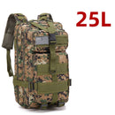 Mochila esportiva tática impermeável de nylon resistente de 25L/50L para trilhas, pesca, caça, acampamento e caminhadas