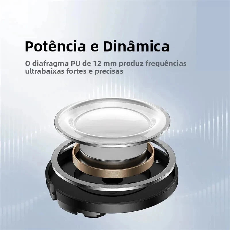 Fone De Ouvido Baseus Sem Fio Bowie E20 Bluetooth 5.3 a Prova da Agua IPX5 Alta Duração de Bateria Recarregável