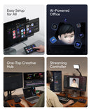 Teclado Ulanzi D200 D200H Stream Deck com 13 teclas macro, controlador Steam para YouTube, escritório, jogos e transmissões ao vivo. Suporte para TF/SD/USB 3.0.