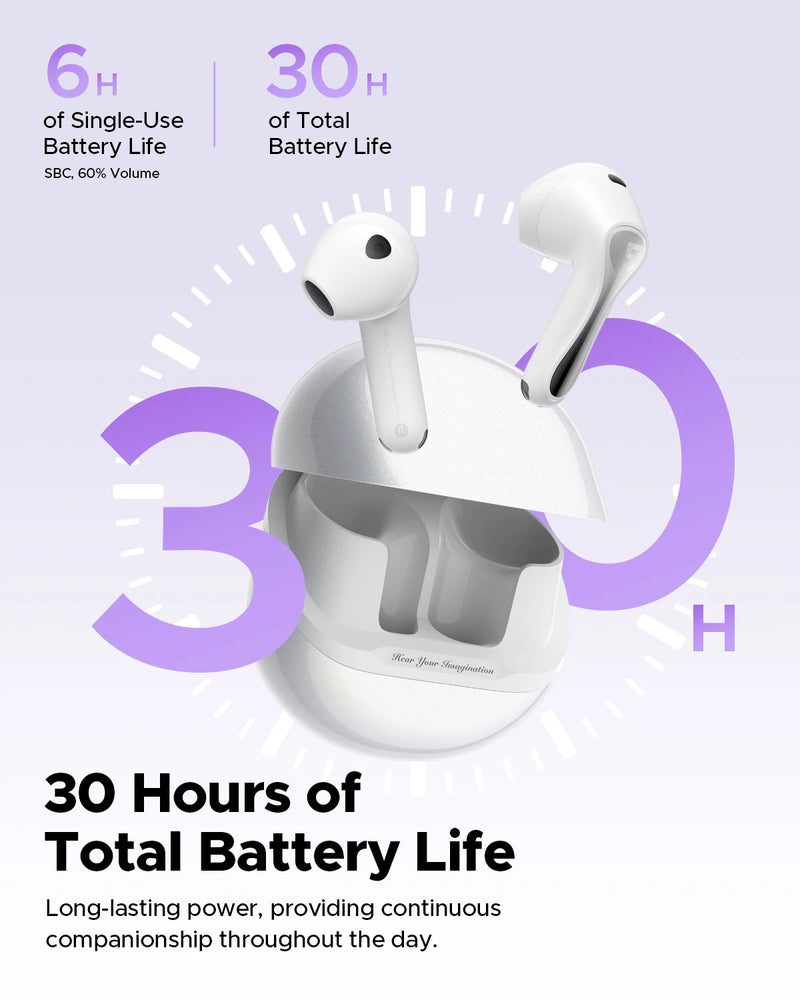 Fones de ouvido sem fio SoundPEATS Air5 Snapgragon Sound com aptx Adaptive Lossless e QCC3091, ANC Bluetooth V5.4 Fones de ouvido com 6 microfones