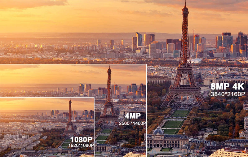 Câmera IP 4K 8MP Áudio Externo POE H.265 ONVIF Grande Angular 2,8mm AI Color Visão Noturna Câmera de Vigilância CCTV Doméstica